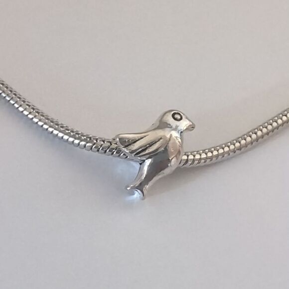 Silver Bird‎ Charm for Pandora Style Bracelet - Picture 1 of 4